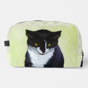 Tuxedo-Katzen-Porträtmalerei Süße Originalkunst Waschbeutel