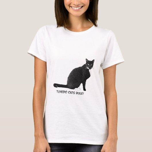 Tuxedo Katzen Regel! T-Shirt (Vorderseite)