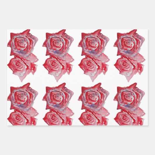 Tuxedo Katzen Rosa Blume Aquarellmalerei Geschenkpapier Set (Vorderseite 3)