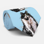 Tuxedo Katzen Strickte Schwarz-weiße Mens Neck Tie Krawatte (Gerollt)