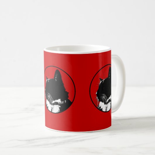 Tuxedo-Katzen-Tasse Kaffeetasse (VorderseiteRechts)