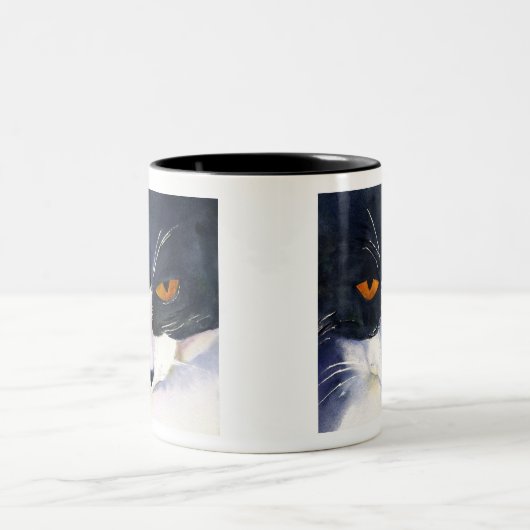 Tuxedo-Katzen-Tasse Zweifarbige Tasse (Mittel)