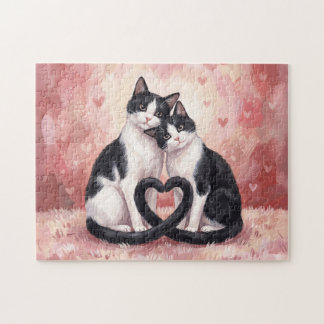 Tuxedo-Katzen Valentinstag-Puzzle Puzzle