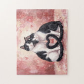 Tuxedo-Katzen Valentinstag-Puzzle Puzzle (Vertikal)