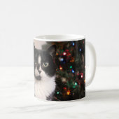 Tuxedo-Katzen-WeihnachtsTasse Kaffeetasse (VorderseiteRechts)
