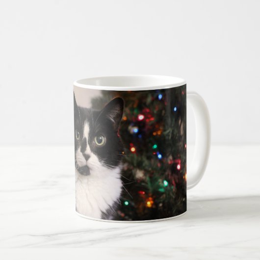 Tuxedo-Katzen-WeihnachtsTasse Kaffeetasse (VorderseiteRechts)