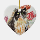 Tuxedo Katzenfarbe Schwarz-Weiß-Kinder Name Dekora Keramik Ornament (Hinten)