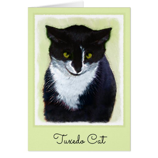 Tuxedo Katzenmalerei - Niedliche Originalkatzenart (Vorne)