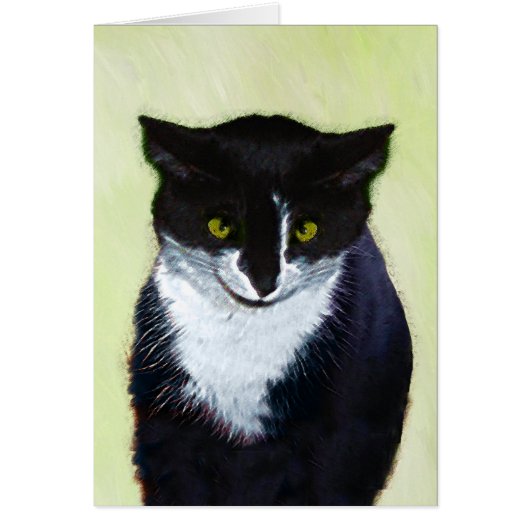 Tuxedo Katzenmalerei - Niedliche Originalkatzenart (Vorne)