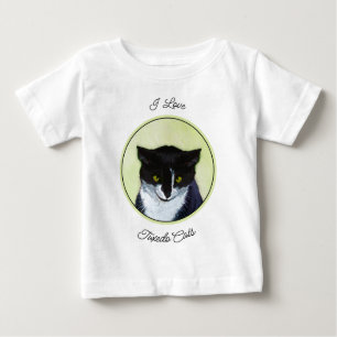 Tuxedo Katzenmalerei - Niedliche Originalkatzenart Baby T-shirt