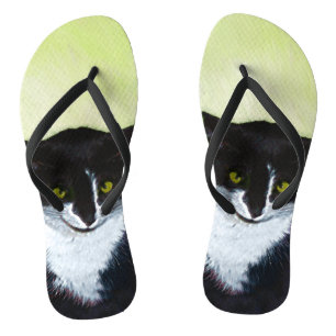 Tuxedo Katzenmalerei - Niedliche Originalkatzenart Badesandalen