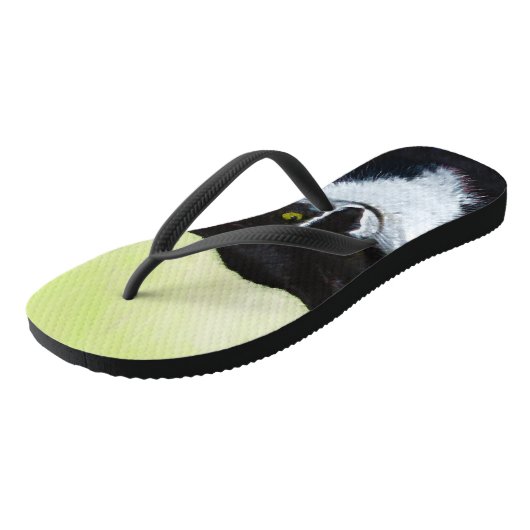 Tuxedo Katzenmalerei - Niedliche Originalkatzenart Badesandalen (Schrägansicht)