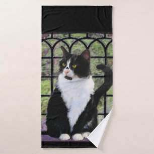 Tuxedo Katzenmalerei - Niedliche Originalkatzenart Badhandtuch Set