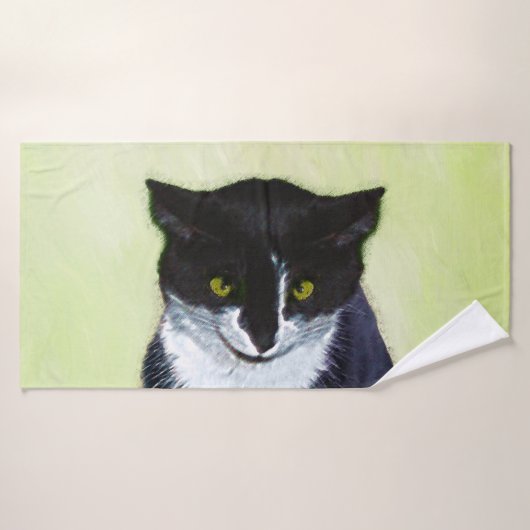 Tuxedo Katzenmalerei - Niedliche Originalkatzenart Badhandtuch Set (Badehandtuch)