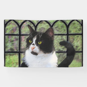 Tuxedo Katzenmalerei - Niedliche Originalkatzenart Banner