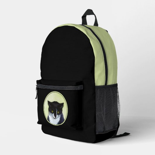 Tuxedo Katzenmalerei - Niedliche Originalkatzenart Bedruckter Rucksack (Rückseitige Ecke Rechts)