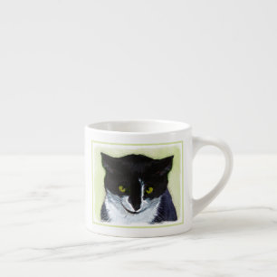 Tuxedo Katzenmalerei - Niedliche Originalkatzenart Espressotasse