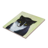Tuxedo Katzenmalerei - Niedliche Originalkatzenart Fliese (Seite)