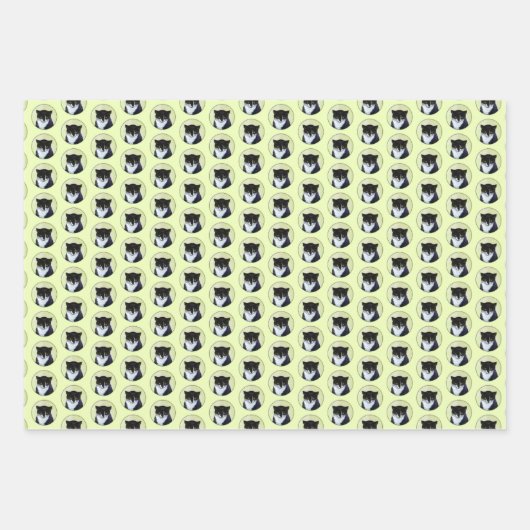 Tuxedo Katzenmalerei - Niedliche Originalkatzenart Geschenkpapier Set (Vorderseite)