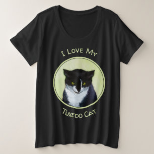 Tuxedo Katzenmalerei - Niedliche Originalkatzenart Große Größe T-Shirt