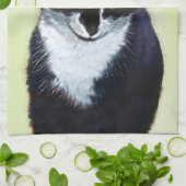 Tuxedo Katzenmalerei - Niedliche Originalkatzenart Handtuch (Gefaltet)
