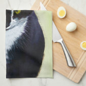 Tuxedo Katzenmalerei - Niedliche Originalkatzenart Handtuch (Viertel Falte)