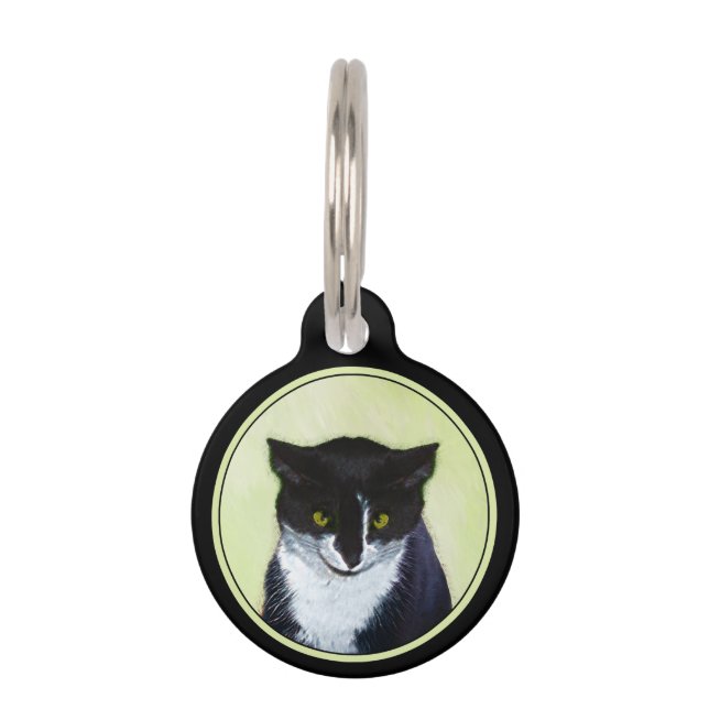 Tuxedo Katzenmalerei - Niedliche Originalkatzenart Haustiermarke (Vorderseite)