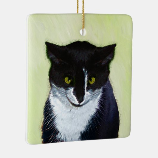 Tuxedo Katzenmalerei - Niedliche Originalkatzenart Keramikornament (Rechts)