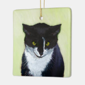Tuxedo Katzenmalerei - Niedliche Originalkatzenart Keramikornament (Links)