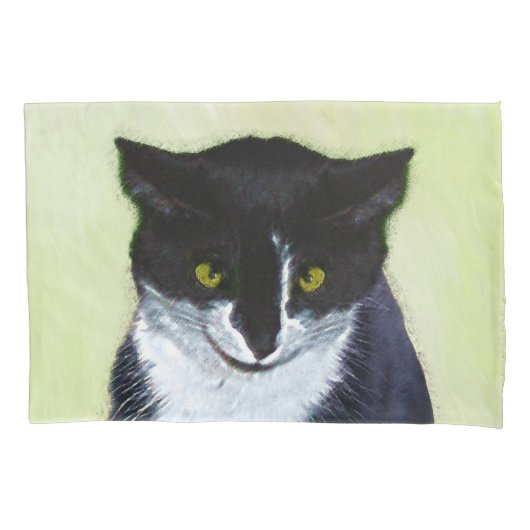 Tuxedo Katzenmalerei - Niedliche Originalkatzenart Kissenbezug (Vorderseite)