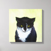 Tuxedo Katzenmalerei - Niedliche Originalkatzenart Leinwanddruck (Vorderseite)