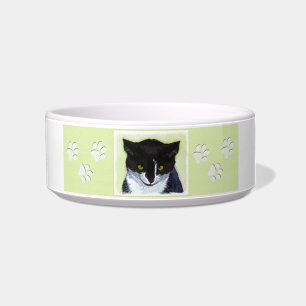 Tuxedo Katzenmalerei - Niedliche Originalkatzenart Napf