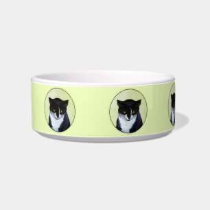 Tuxedo Katzenmalerei - Niedliche Originalkatzenart Napf