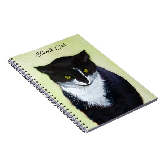 Tuxedo Katzenmalerei - Niedliche Originalkatzenart Notizblock (Rechte Seite)