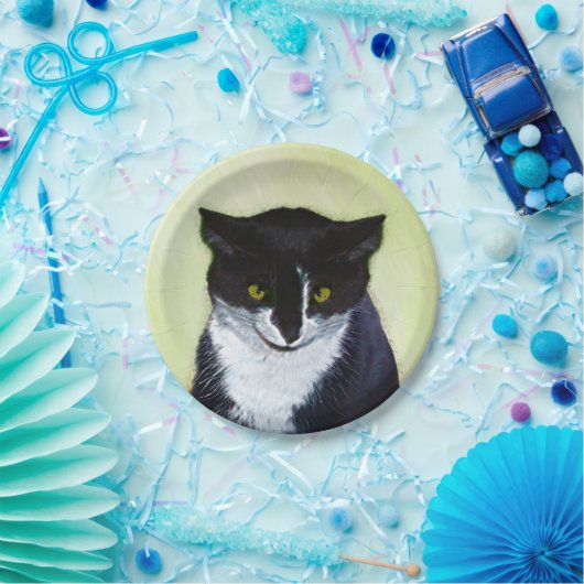Tuxedo Katzenmalerei - Niedliche Originalkatzenart Pappteller (Party)