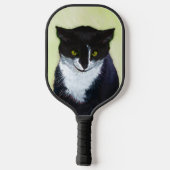 Tuxedo Katzenmalerei - Niedliche Originalkatzenart Pickleball Schläger (Rückseite)
