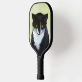 Tuxedo Katzenmalerei - Niedliche Originalkatzenart Pickleball Schläger (Links)