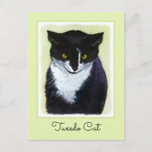 Tuxedo Katzenmalerei - Niedliche Originalkatzenart Postkarte