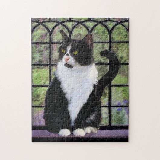 Tuxedo Katzenmalerei - Niedliche Originalkatzenart Puzzle (Vertikal)