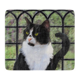 Tuxedo Katzenmalerei - Niedliche Originalkatzenart Schneidebrett