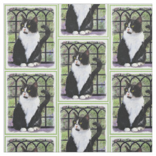 Tuxedo Katzenmalerei - Niedliche Originalkatzenart Stoff