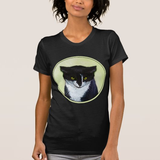 Tuxedo Katzenmalerei - Niedliche Originalkatzenart T-Shirt (Vorderseite)