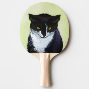 Tuxedo Katzenmalerei - Niedliche Originalkatzenart Tischtennis Schläger
