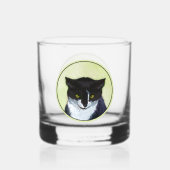 Tuxedo Katzenmalerei - Niedliche Originalkatzenart Whiskyglas (Rückseite)