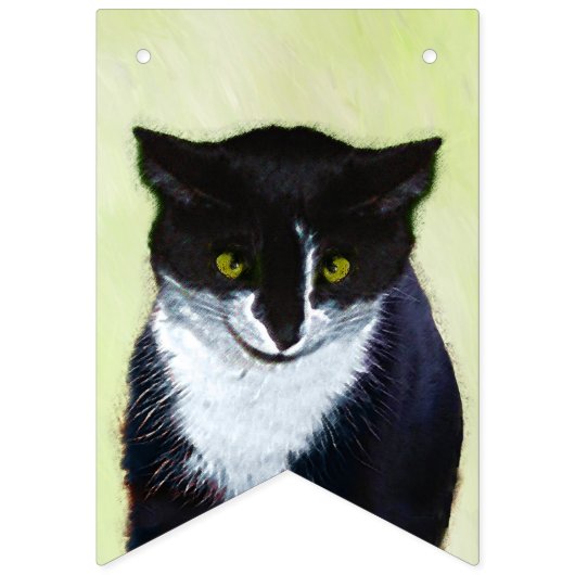 Tuxedo Katzenmalerei - Niedliche Originalkatzenart Wimpelkette (Sechzehnte Fahne)