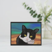 Tuxedo Katzenpostkarten Postkarte (Stehend Vorderseite)