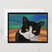 Tuxedo Katzenpostkarten Postkarte (Vorne/Hinten)