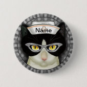 Tuxedo Katzenschwester Button (Vorderseite)
