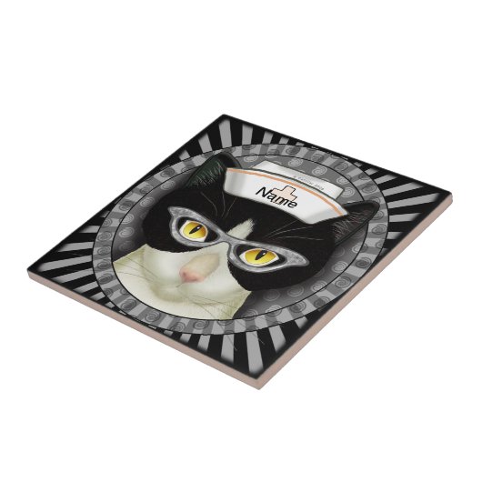 Tuxedo Katzenschwester Fliese (Seite)