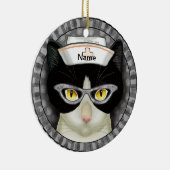 Tuxedo Katzenschwester Keramik Ornament (Rechts)